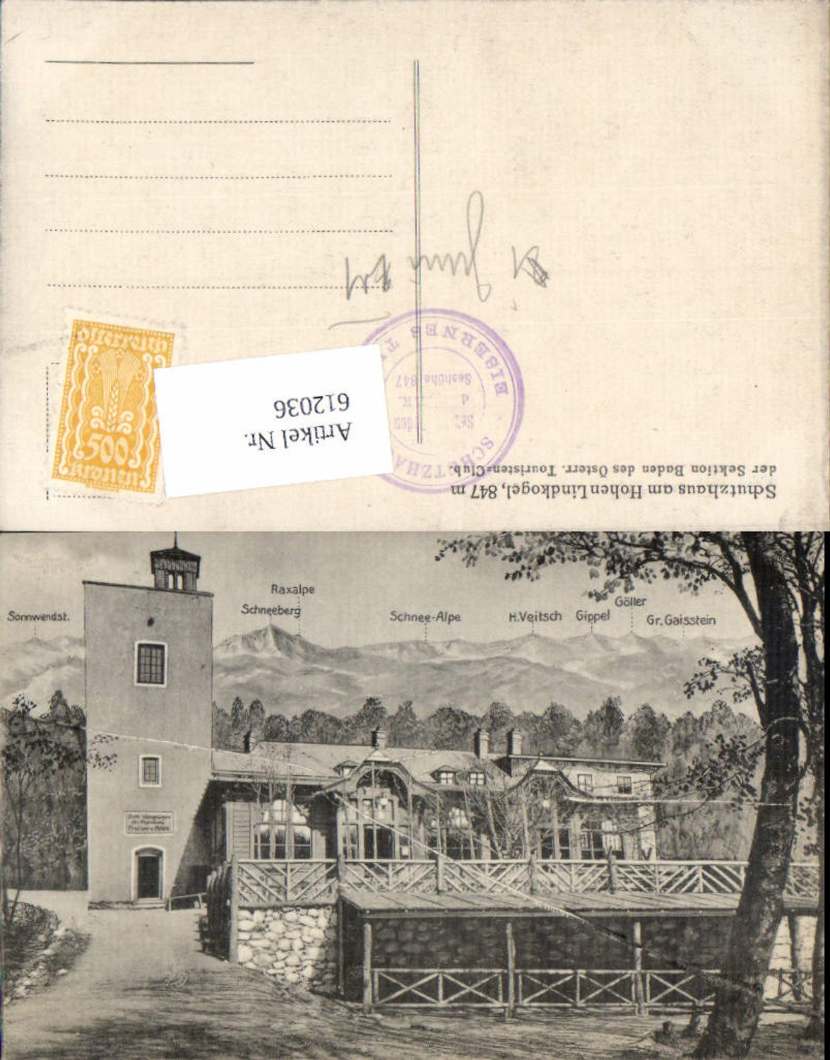 612036,Schutzhaus am Hohen Lindkogel Baden Eisernes Tor