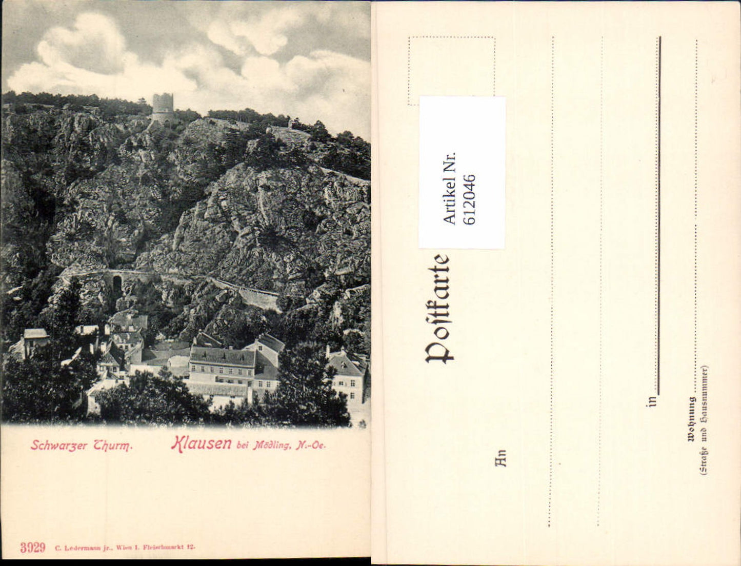 612046,Klausen bei Mödling Schwarzer Turm pub Ledermann 3929