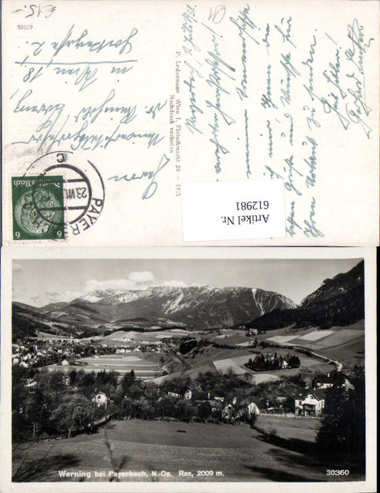 612981,tolle AK Werning bei Payerbach m. Rax