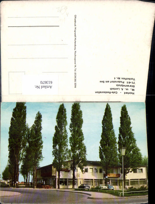 613670,Podersdorf a. See Hotel Cafe Restauration Lentsch VW Käfer