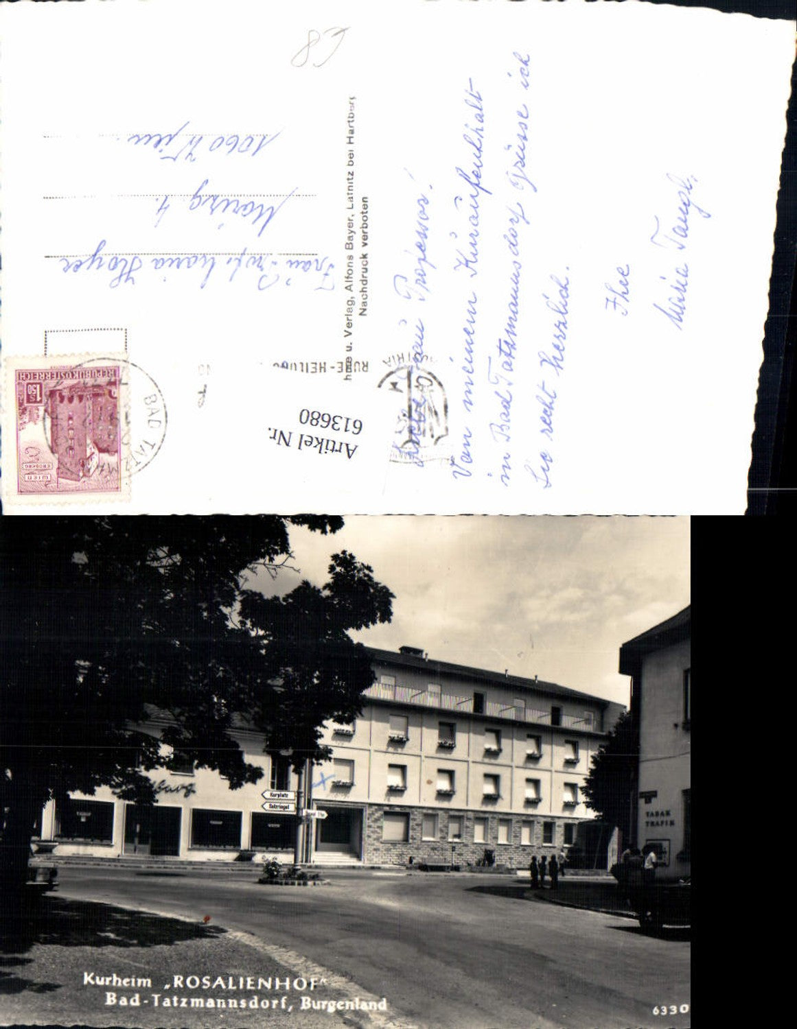 613680,Foto Ak Bad Tatzmannsdorf Kurheim Rosalienhof