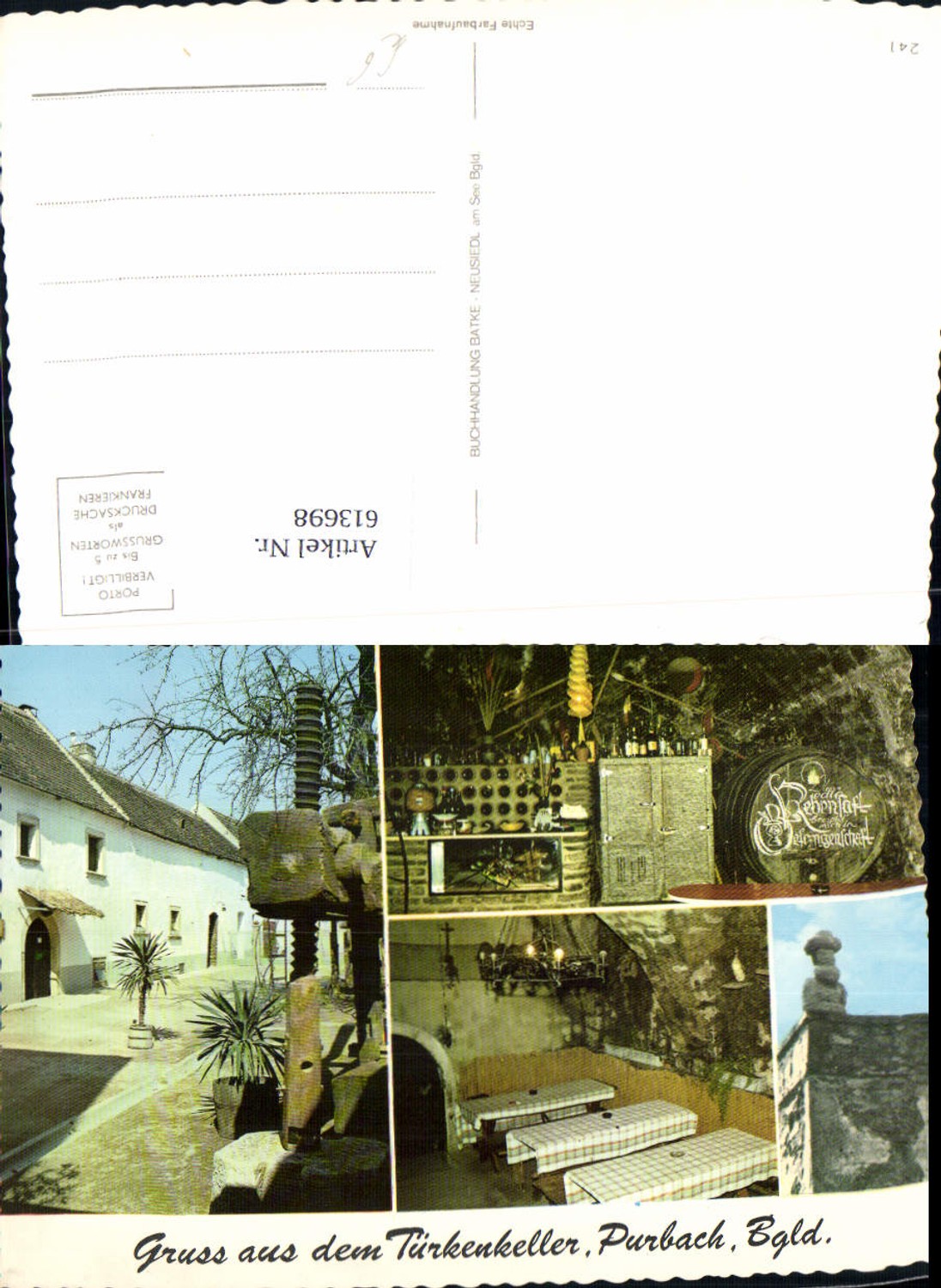 613698,Mehrbild Ak Purbach Türkenkeller Wein