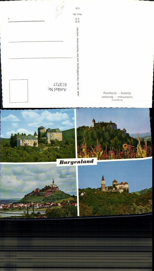 613717,Mehrbild Ak Burgenland Lockenhaus Bernstein Güssing Schlaining Burg Burgen