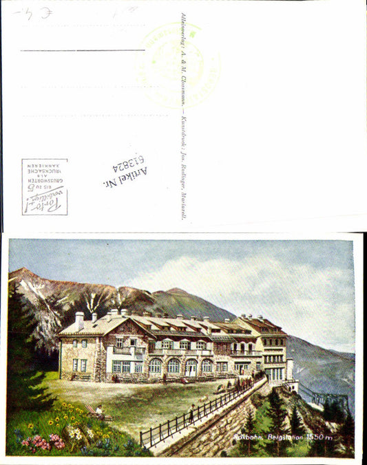 613824,Künstler AK Raxbahn Rax Bergstation Reichenau Hirschwang