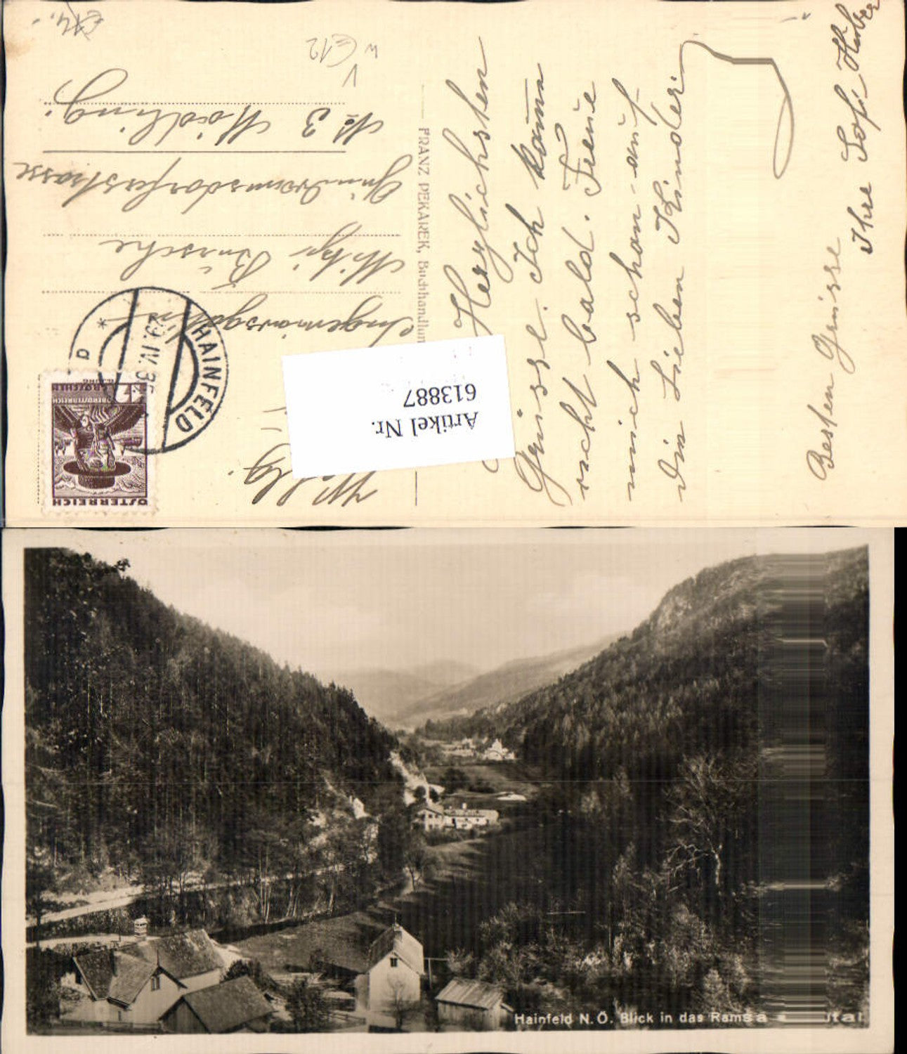 613887,Foto-AK Hainfeld Ramsau bei Lilienfeld Ramsautal pub Franz Pekarek