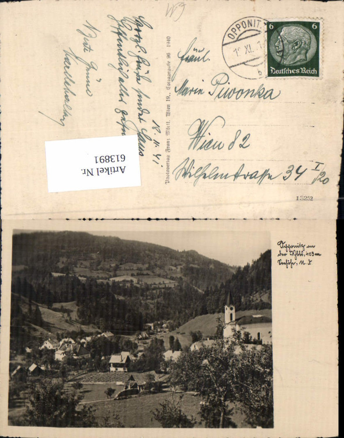 613891,seltene AK Opponitz an der Ybbs 1940