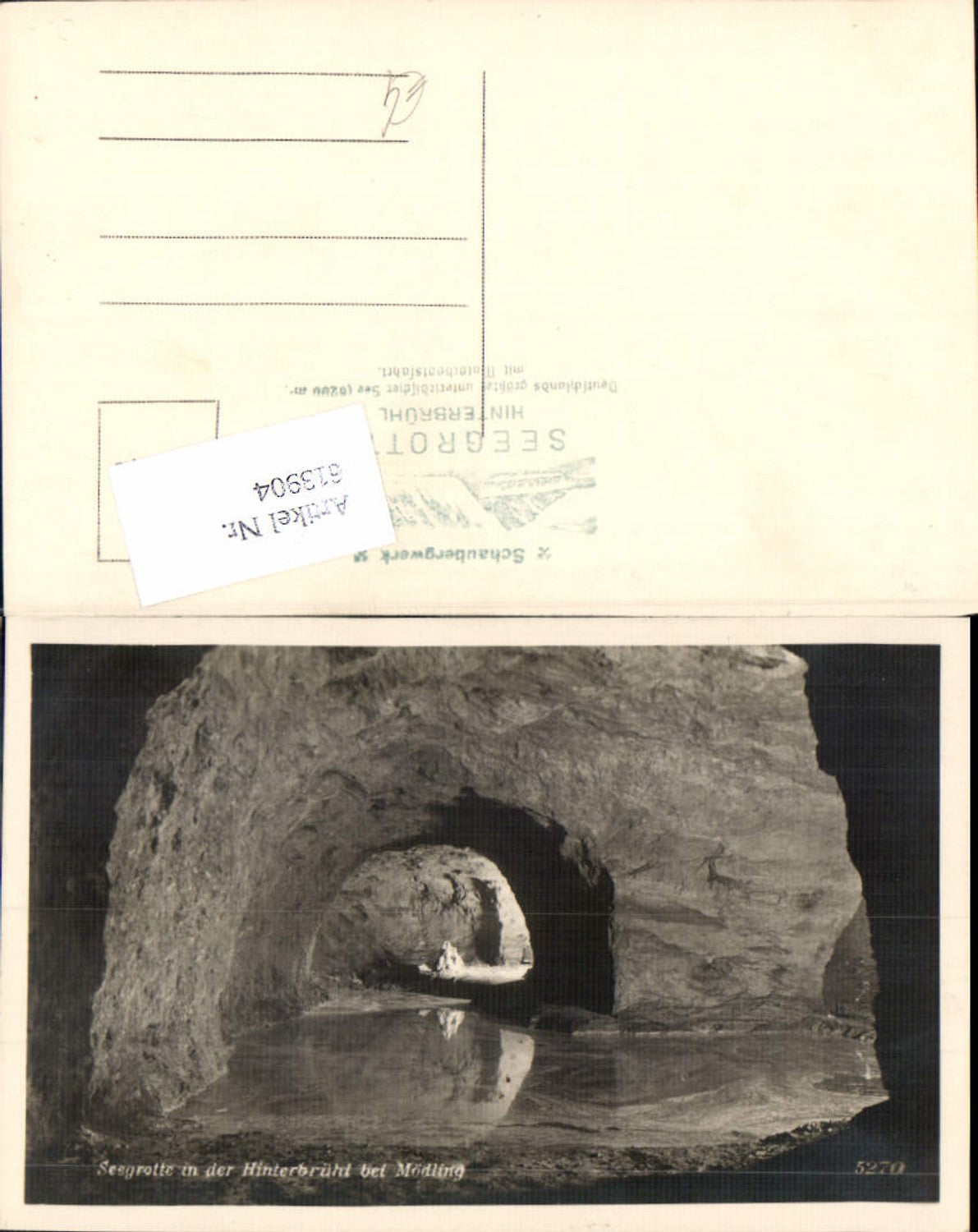613904,Seegrotte bei Hinterbrühl Mödling Bergbau Bergwerk