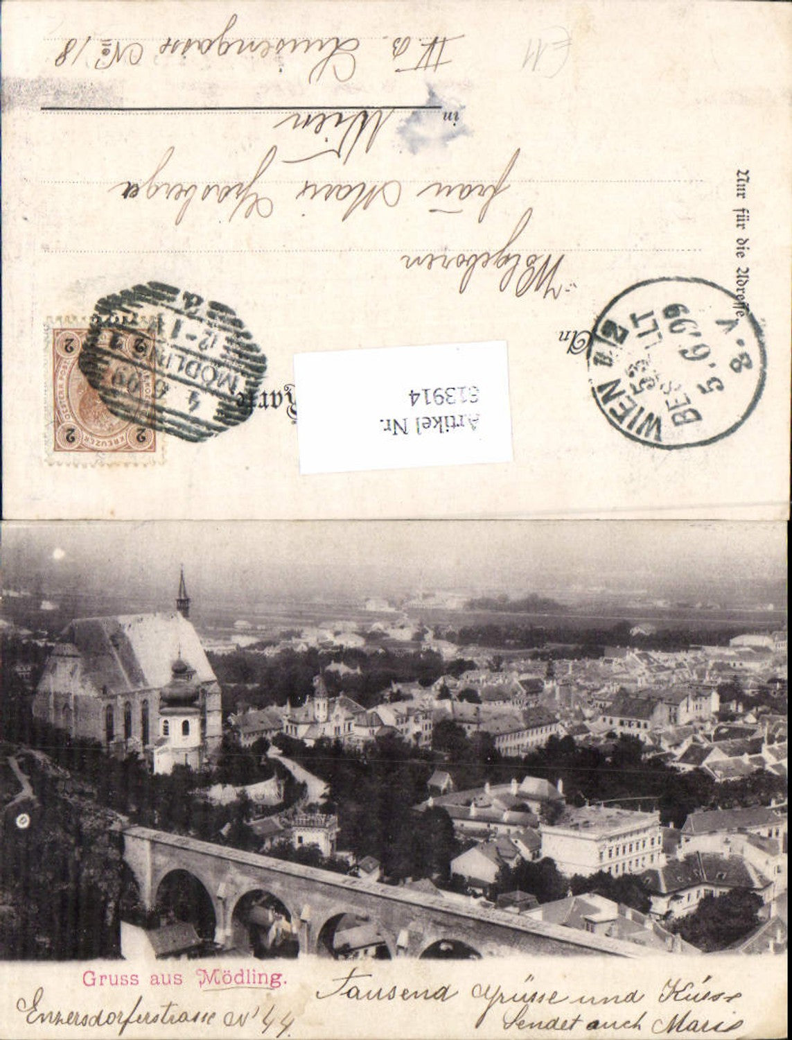 613914,Gruss aus Mödling bei Wien Viadukt Brücke 1899