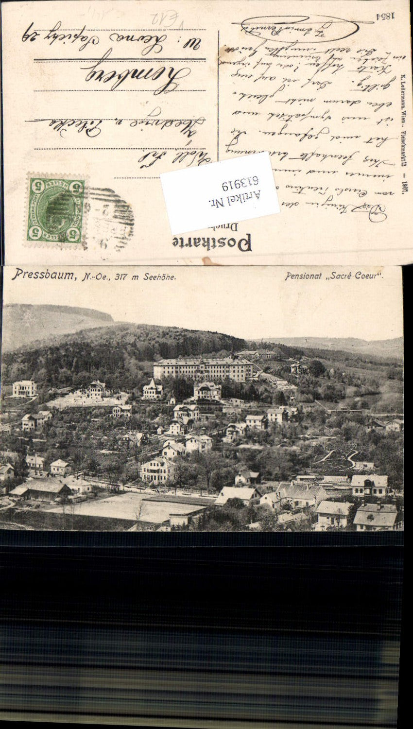 613919,Pressbaum Tullnerbach Pensionat Scre Coeur pub Ledermann 1854