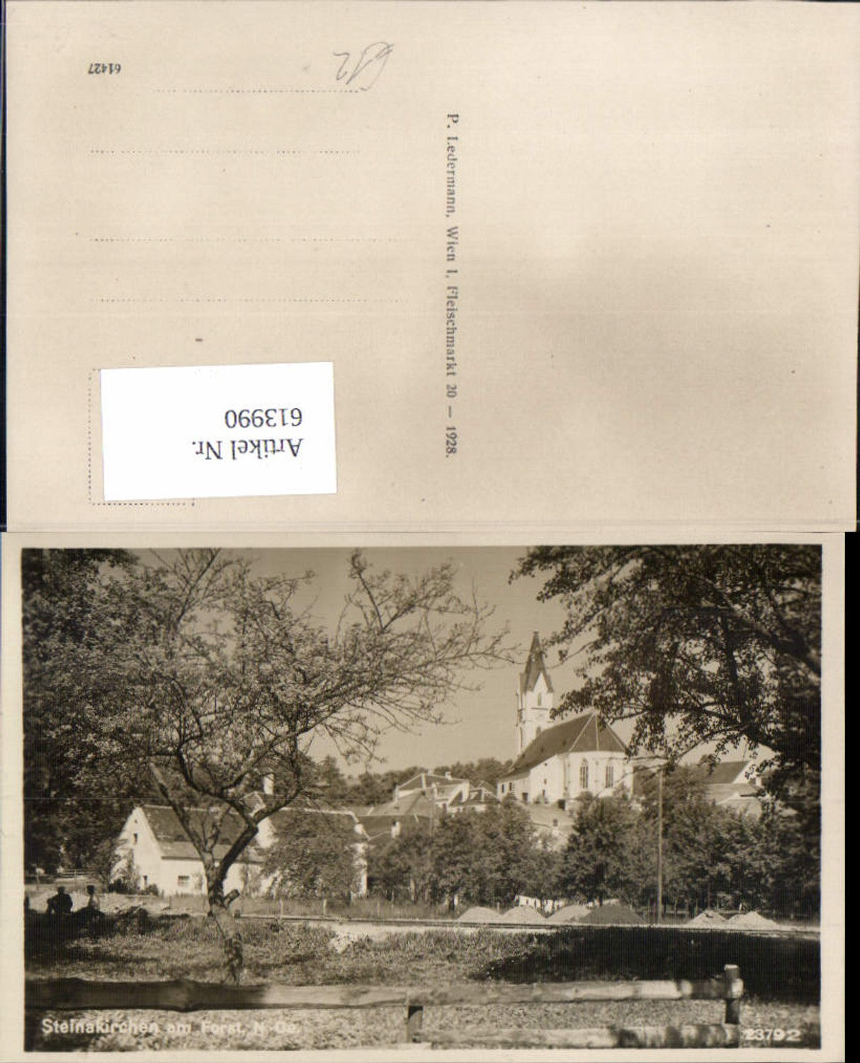 613990,Steinakirchen am Forst Partie im Ort 1928