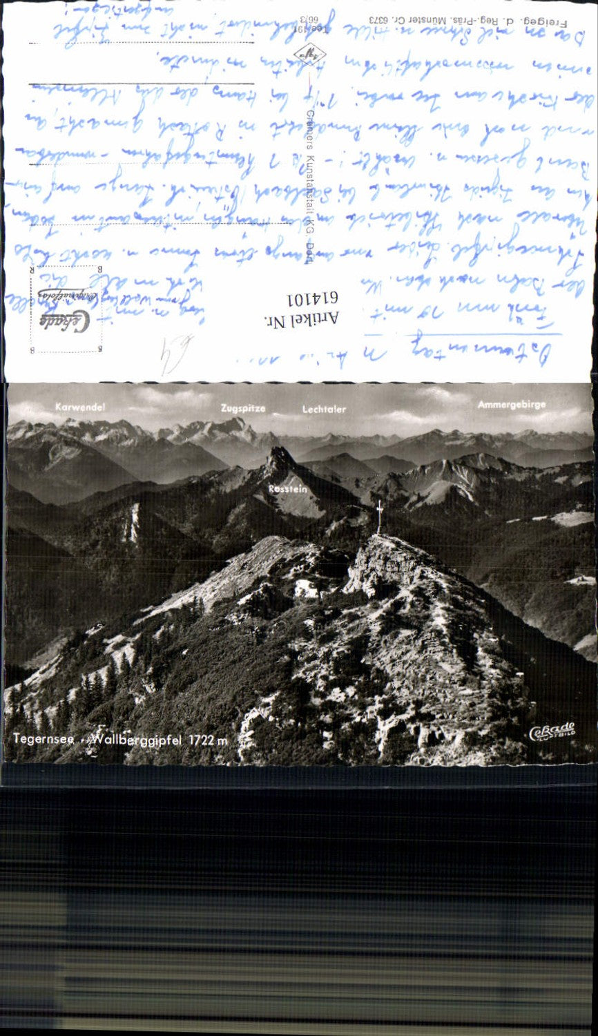 614101, Photo Ak Tegernsee Wallberg summit summit cross summit map