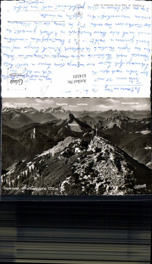 614101, Photo Ak Tegernsee Wallberg summit summit cross summit map