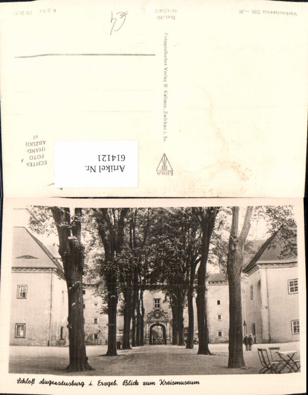 614121,Foto Ak Schloss Augustusburg i. Erzgebirge Blick z. Kreismuseum Chemnitz Sachsen