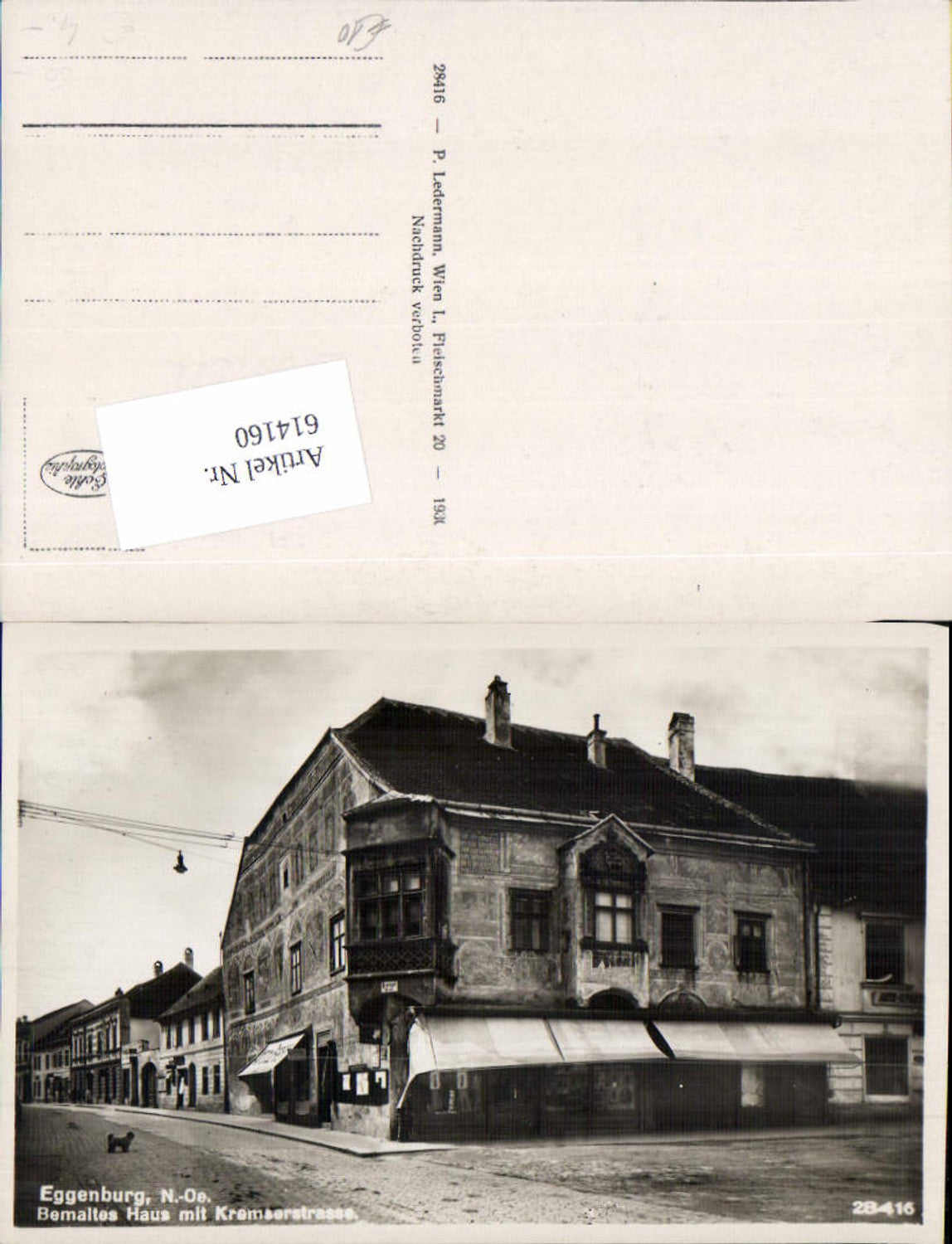 614160,Eggenburg Bemaltes m. Kremserstraße 1930