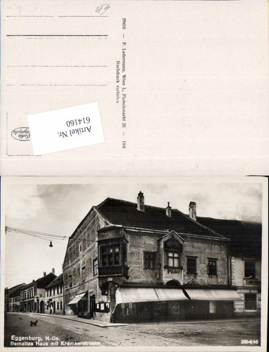 614160,Eggenburg Bemaltes m. Kremserstraße 1930
