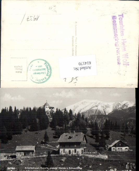 614170,Reichenau a.d. Rax Sonnwendstein Friedrich Schüler Alpenhaus