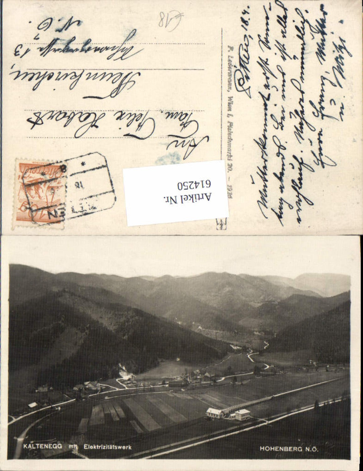 614250,Kaltenegg m. Elektrizitätswerk Hohenberg Lilienfeld