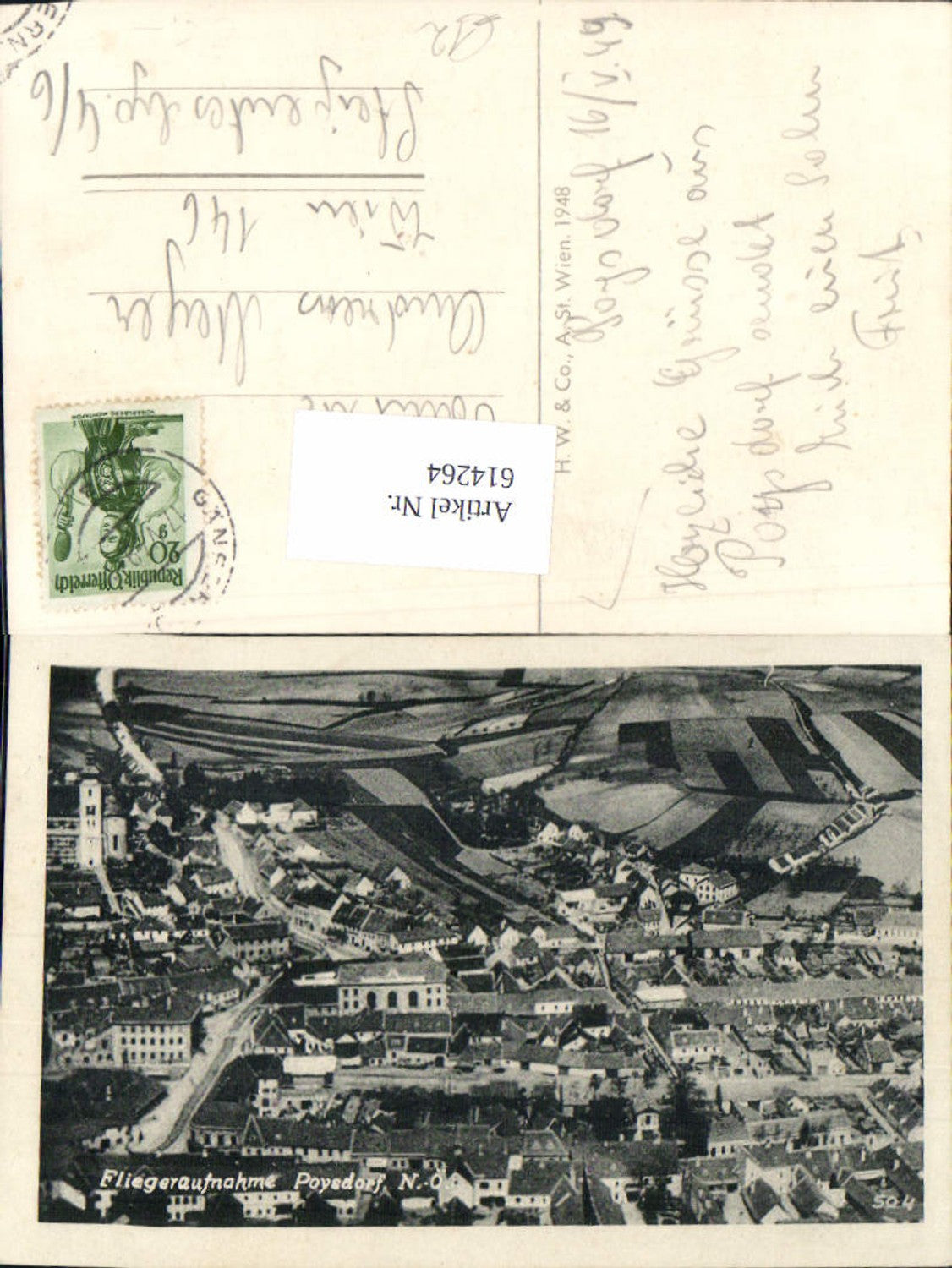 614264,tolle Fliegeraufnahme Poysdorf