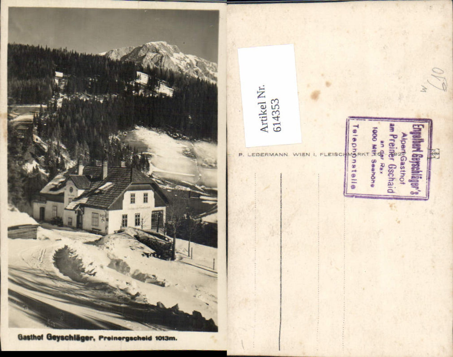 614353,Preinergscheid Prein an der Rax Gasthof Geyschläger