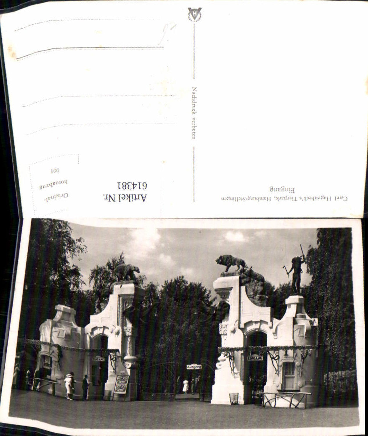 614381,Foto Ak Hamburg Carl Hagenbecks Tierpark Stellingen Eingang