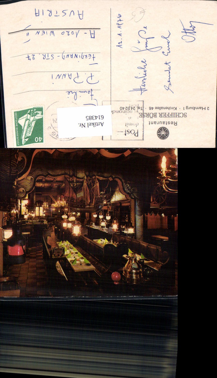 614385,Hamburg Restaurant Schiffer Börse Innenansicht