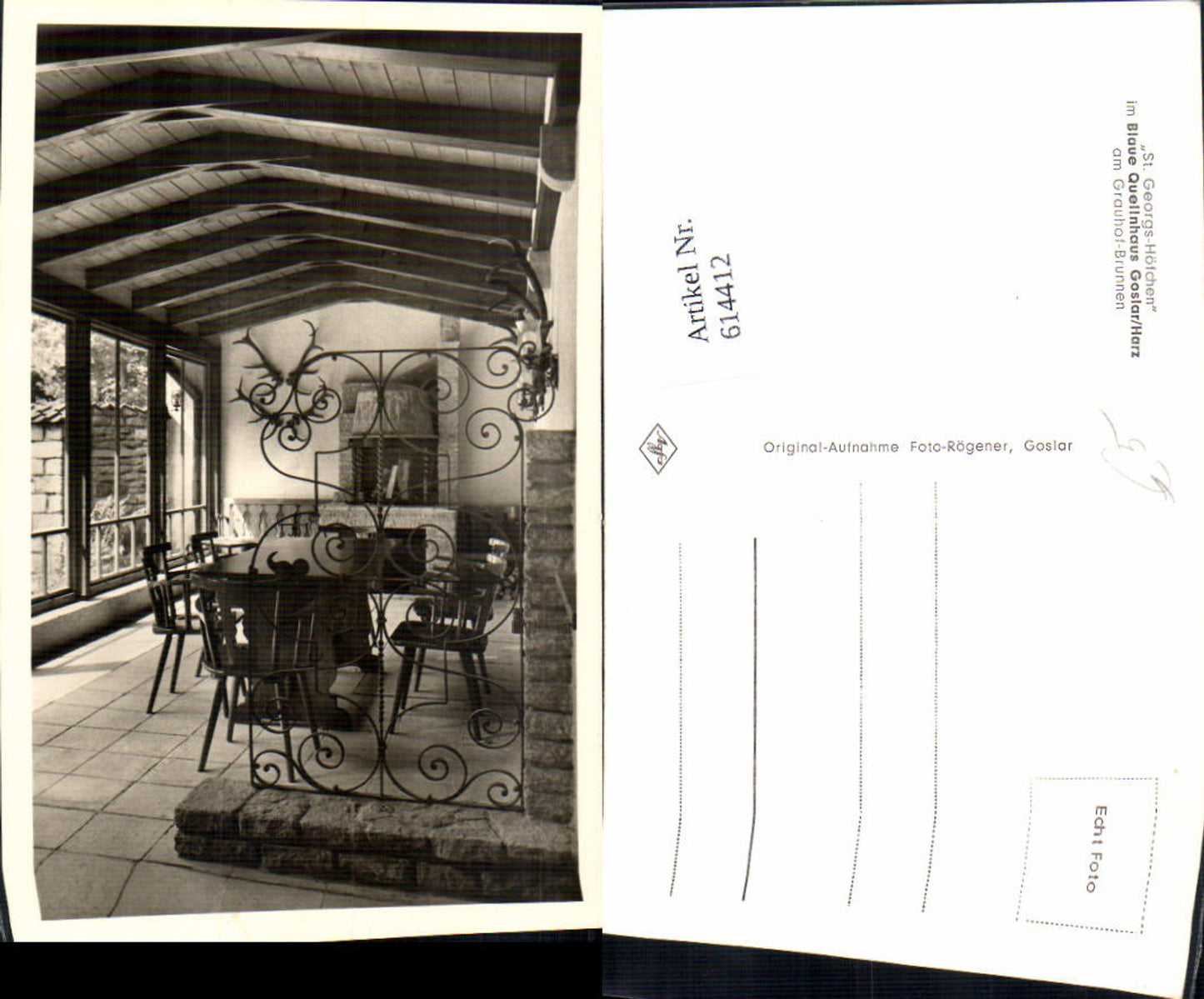 614412,Foto Ak Goslar Harz St Georgs-Höfchen Grauhof-Brunnen Interieur