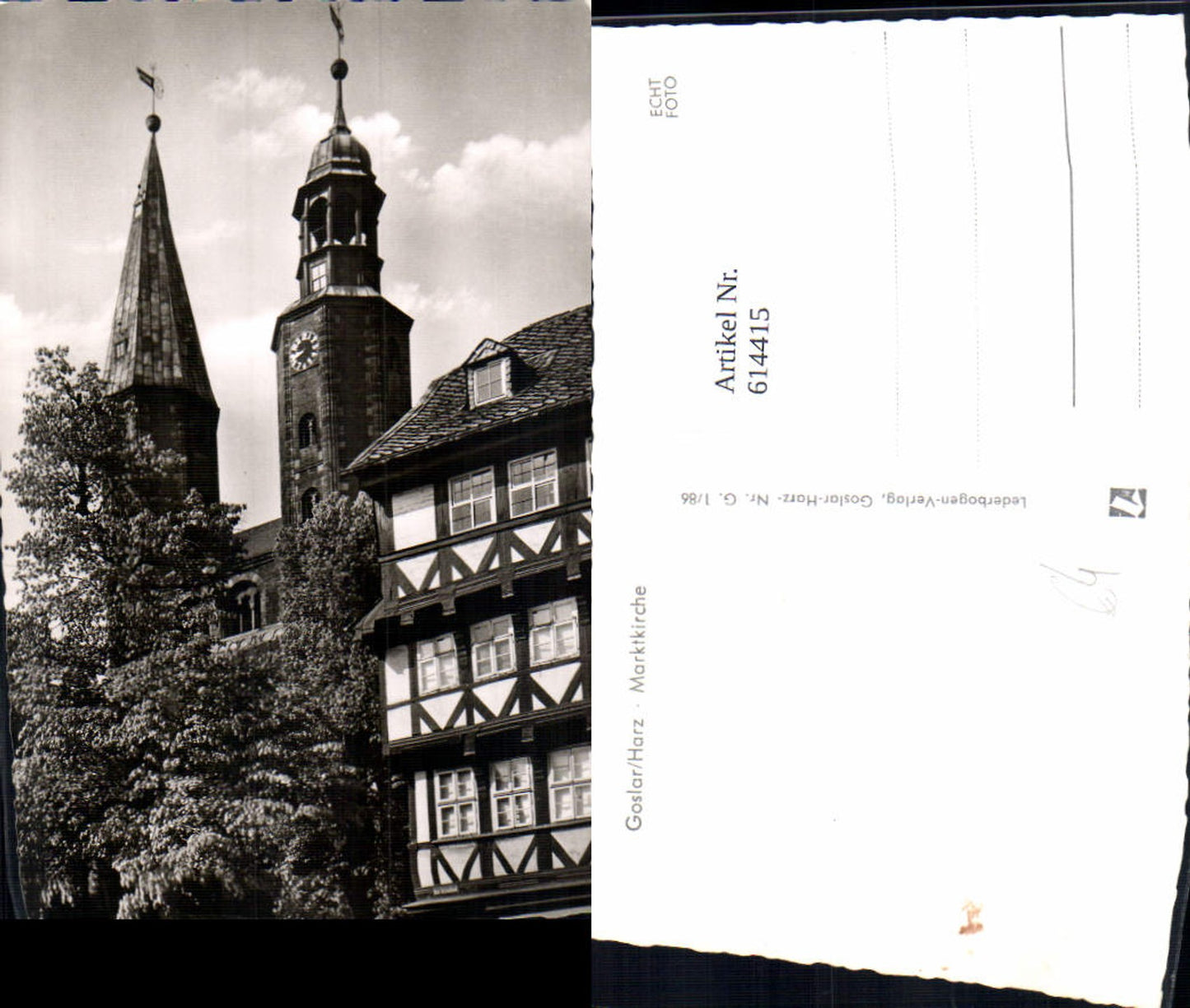 614415,Foto Ak Goslar Harz Marktkirche Kirche