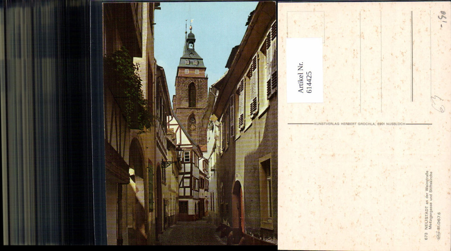 614425,Neustadt a. d. Weinstraße Metzgergasse u. Stiftskirche Kirche