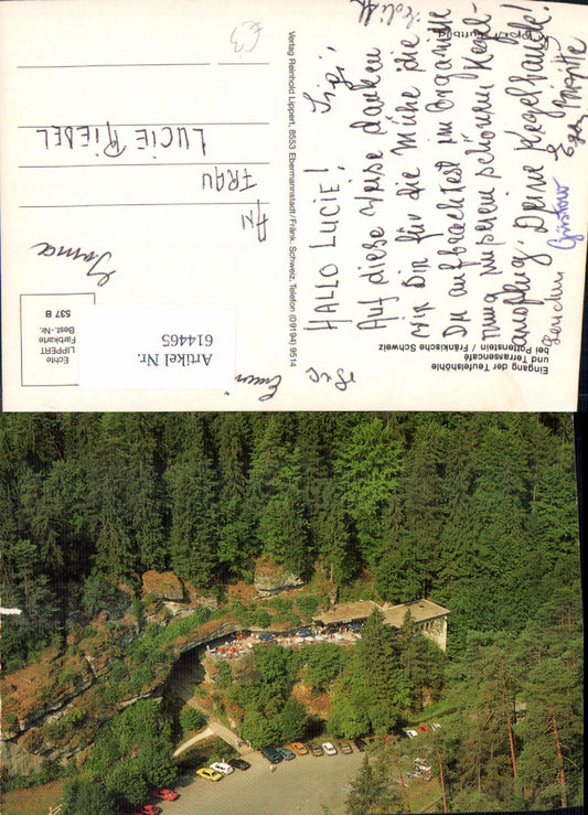 614465, Entrance to the Devil's Cave and terrace café near Pottenstein, Franconian Switzerland