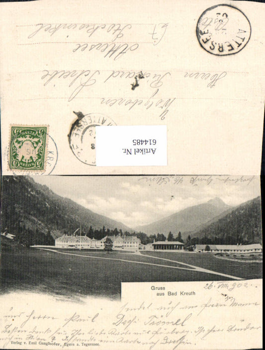 614485, Lithograph Bad Kreuth 1902 Tegernsee