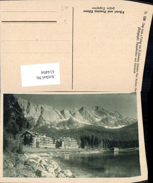 614494,Grainau Hotel u. Pension Eibsee geg. Zugspitze