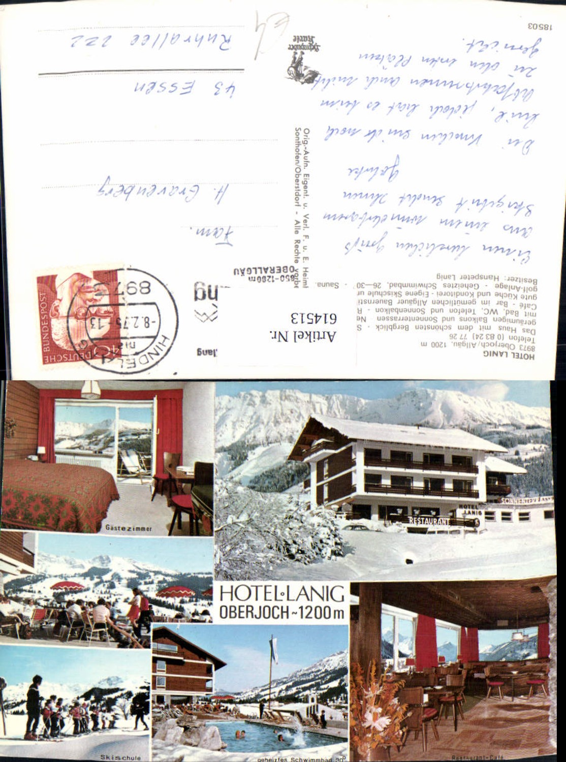 614513, Multi-image Ak Oberjoch Allgäu Hotel Lanig Winter view Ski school Swimming pool