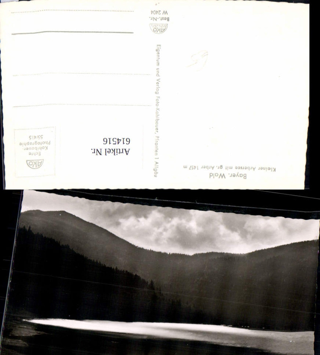 614516, Photo Ak Lohberg Kleiner Arbersee m. Gr. Arber Bayer Wald