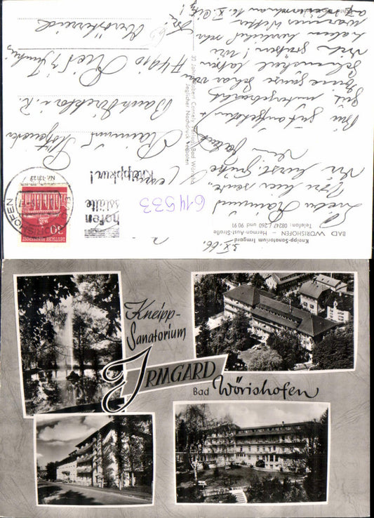 614533,Multi-image Ak Bad Wörishofen Kneipp Sanatorium Irmgard Brunnen