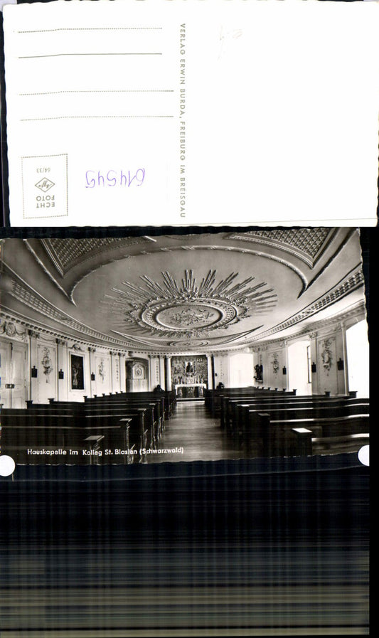 614545, Photo Ak House Chapel College St Blasien Black Forest Interior view