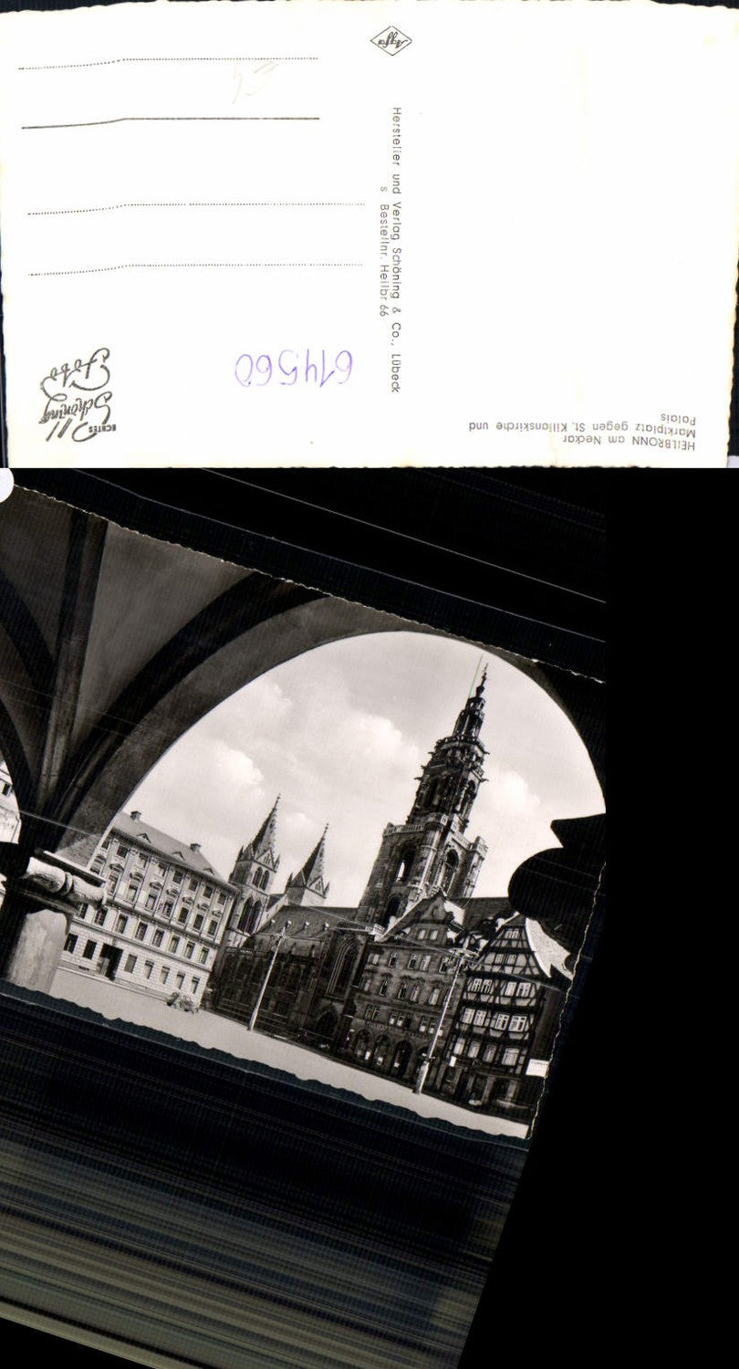 614560,Foto Ak Heilbronn a. Neckar Marktplatz geg. St Kilianskirche u. Palais