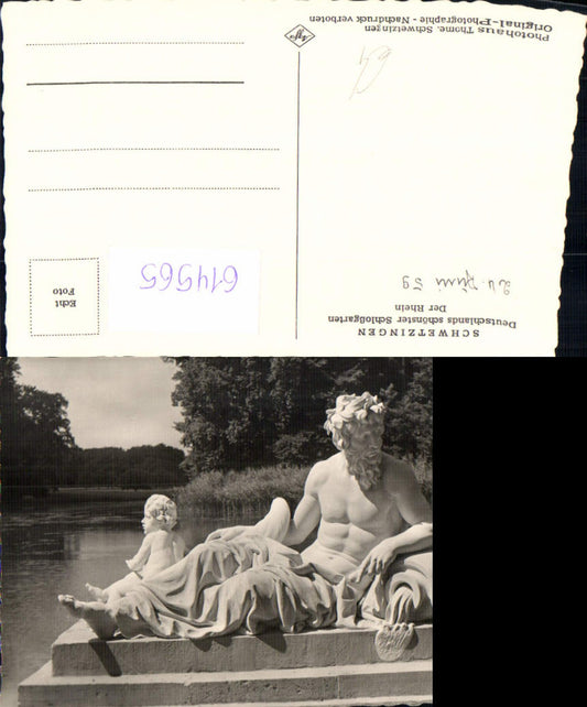 614565, Photo Ak Schwetzingen Palace Garden Statue Fountain