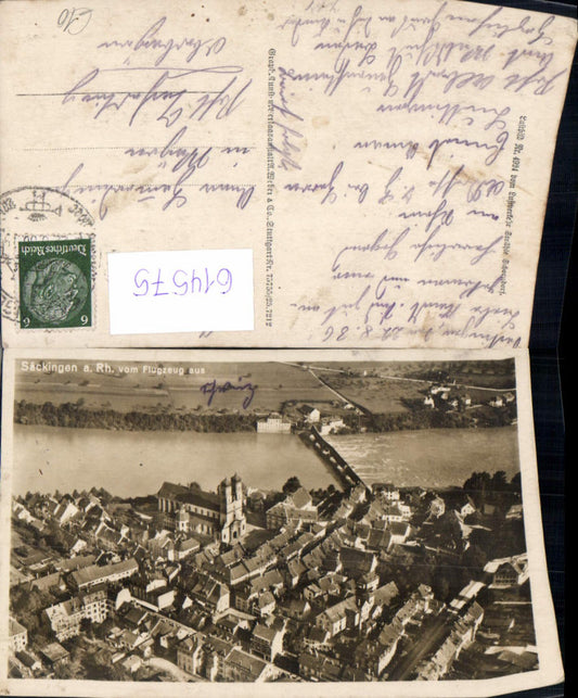 614575, Aerial photograph of Säckingen on the Rhine, Bad Säckingen