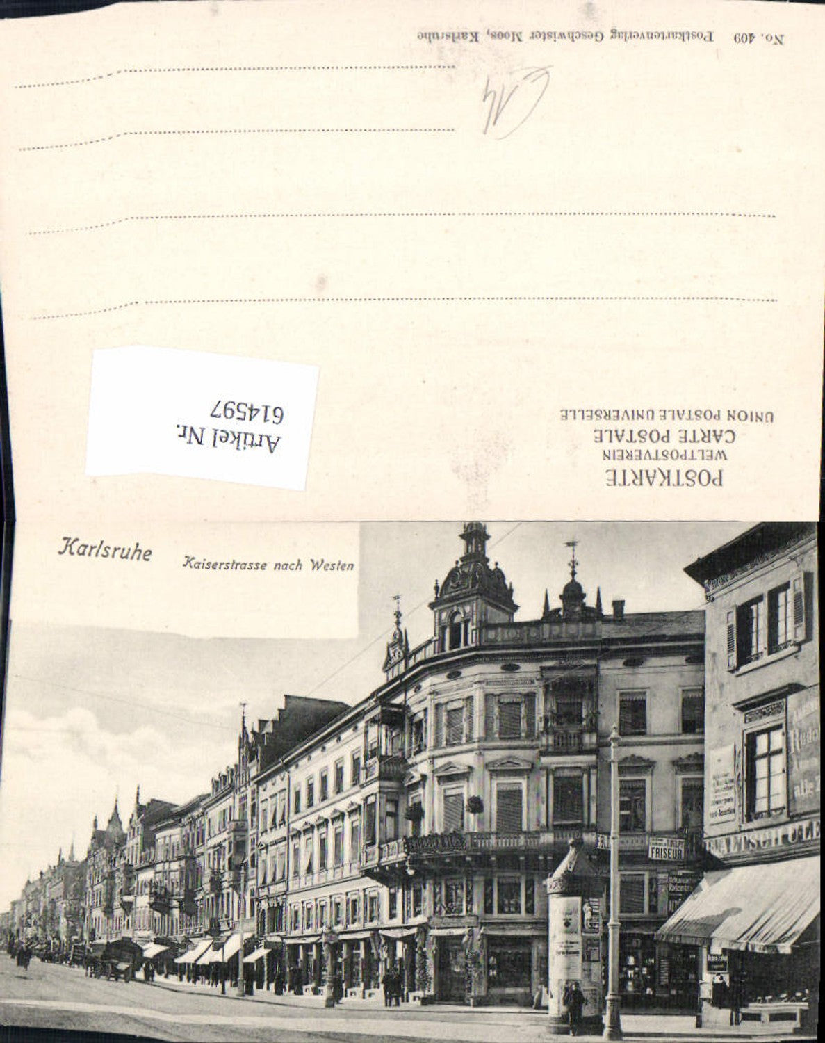 614597,Karlsruhe Kaiserstrasse n. Westen