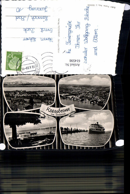 614598, Multi-image postcard of Kressbronn on Lake Constance, ship/steamer Austria