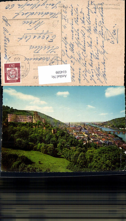 614599, Heidelberg m. Schloss Blick vd Scheffelterrasse