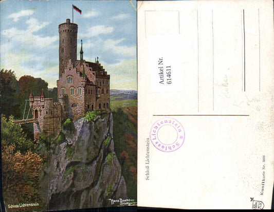 614611, Artist Ak Hans Boettcher Lichtenstein Lichtenstein Castle