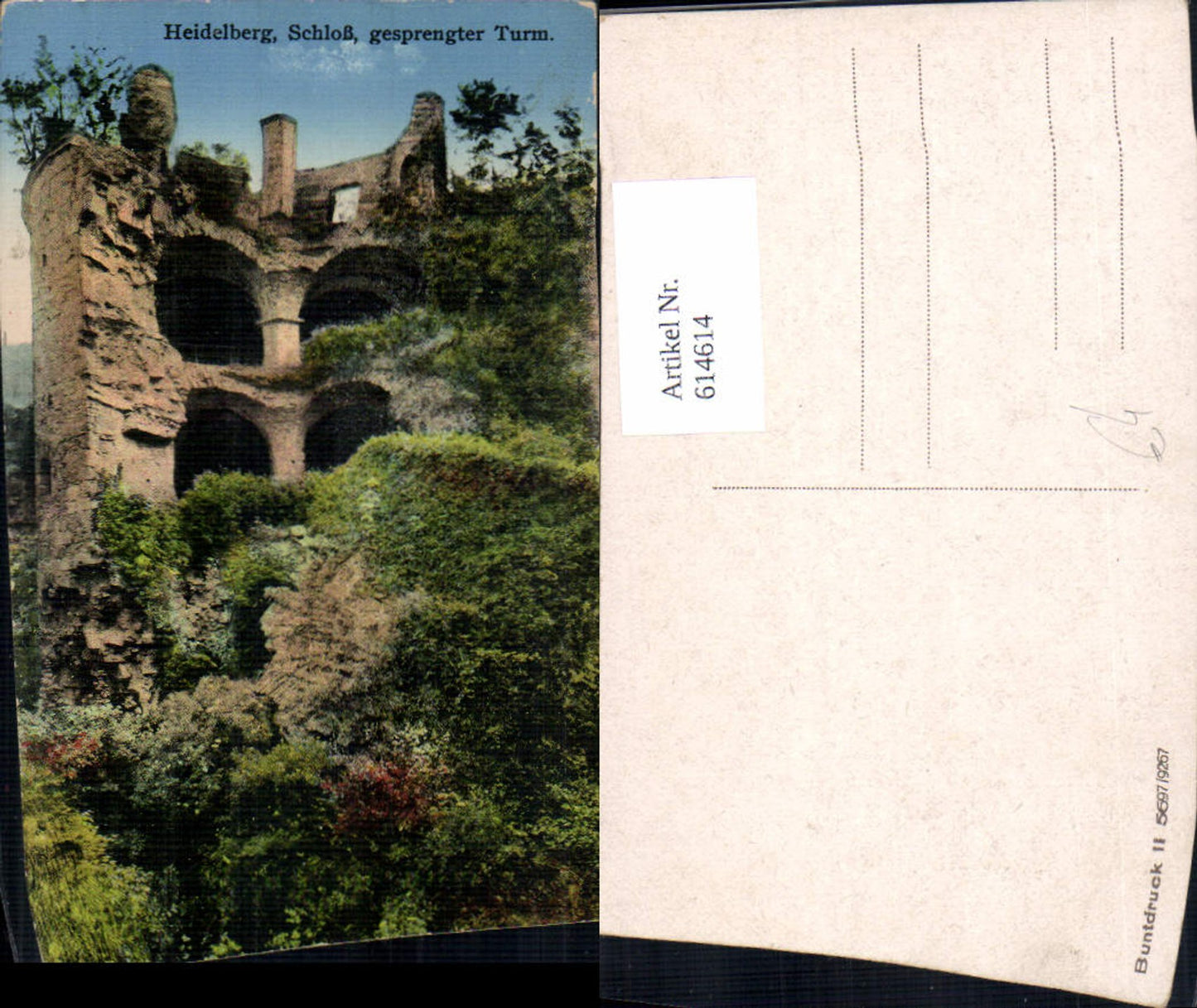 614614,Heidelberg Schloss gesprengter Turm