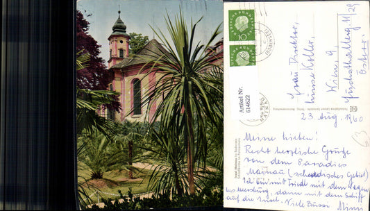 614622, Mainau Island in Lake Constance, Castle Church in Palm Grove, Palm Constance