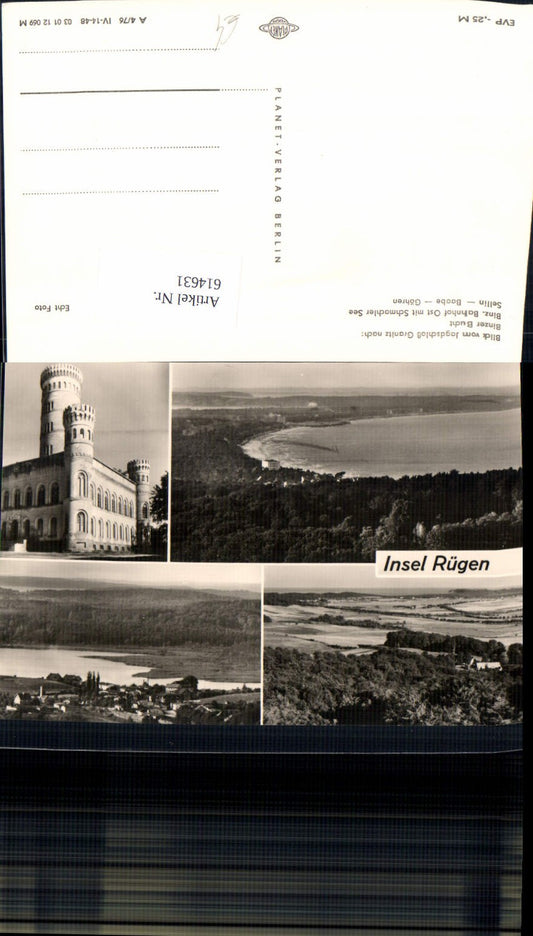 614631,Mehrbild Ak Insel Rügen Blick Jagdschloss Granitz Binz Bucht Bahnhof Ost Sellin Baabe Göhren