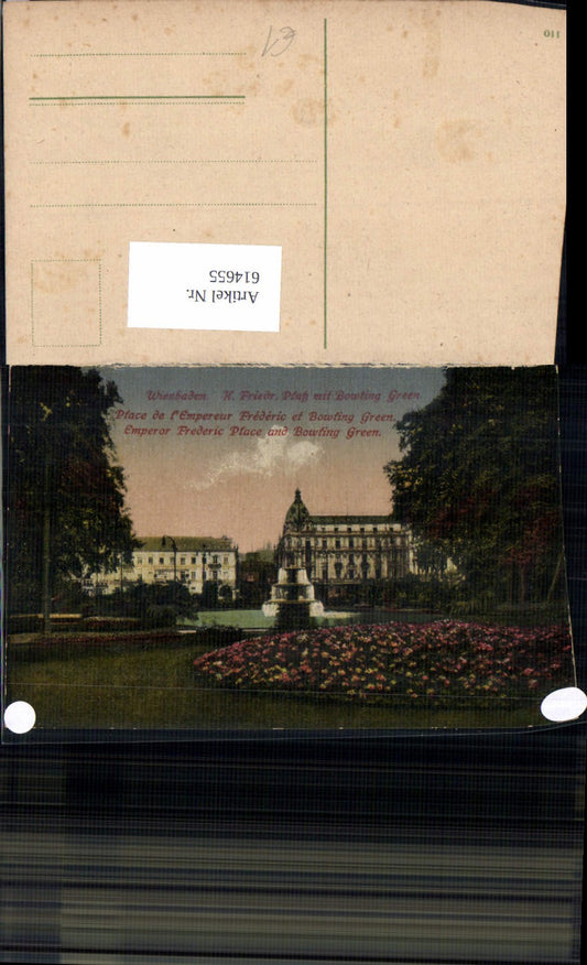 614655,Wiesbaden K. Friedrich-Platz m. Bowling Green Brunnen Park