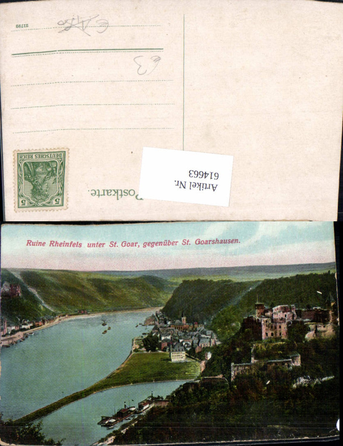 614663,Ruine Rheinfels unter St Goar gegenüber St Goarshausen