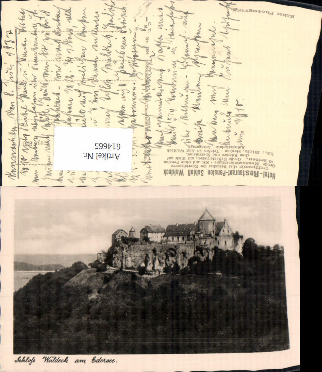 614665,Foto Ak Schloss Waldeck a. Edersee