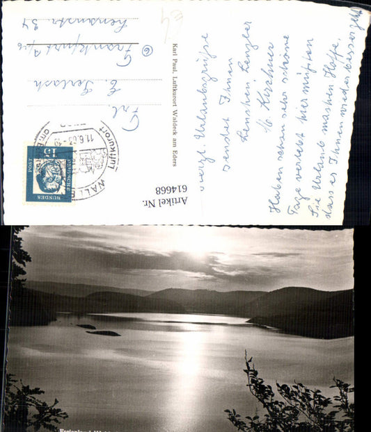 614668,Foto Ak Ferienland Waldeck a. Edersee Abendstimmung