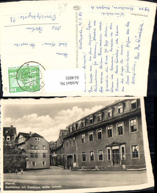 614691, Weimar Goethe House with Gasthaus Weißer Schwan